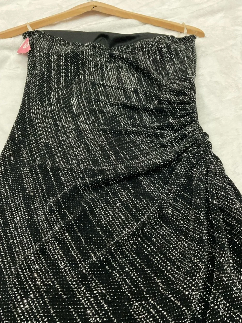 Black Shimmer Bodycon Dress - Women's Evening Dress - Picture 10 of 10